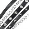 Fashion Women Gothic Punk Waist Belt Chain Metal Circle Ring Design Silver Pin Buckle Leather Black Waistband Jeans Waist Belts.