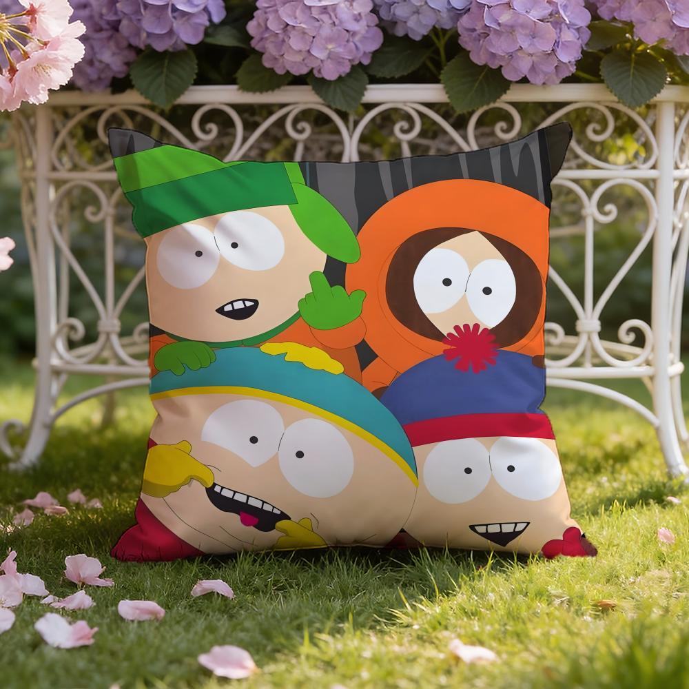 Cartoon Anime S-South P-Park Cushion Cover Home & Car Dual-Scene Pillow Cover: Reversible for Premium Comfort