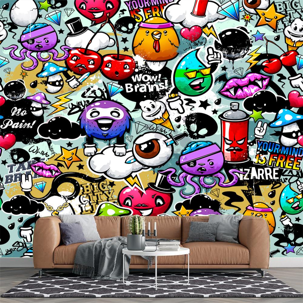 

Граффити Настенная Фреска Красочные Граффити Обои Для Мальчиков Детские Комнаты Фон для Гостиной 3d Фрески 200 cm(W) x 140 cm(H)