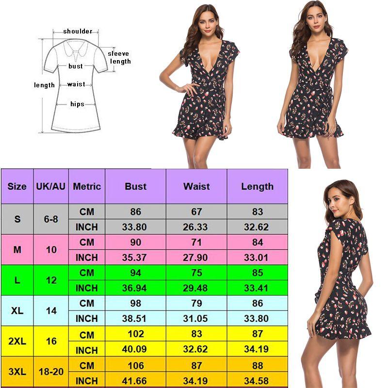 Premium Women Short Sleeve Wrap Boho Floral Mini Dress For Effortless Summer Style