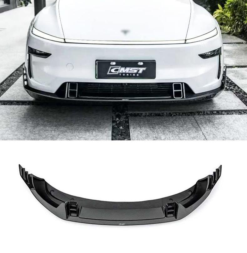 Tesla Model YL CMST Style Real Carbon Fiber Front & Rear Lip Hood Kit
