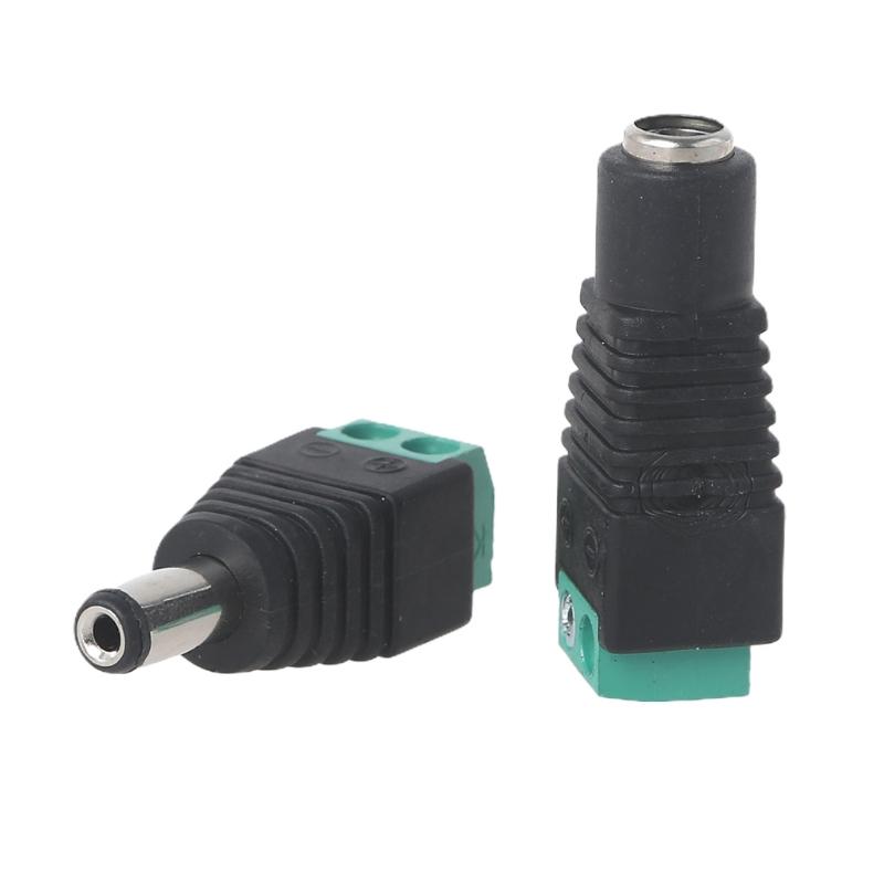 DC Power Jack Plug Adapter Connector 12V Male+Female 2.1x5.5mm DC Power Connector for CCTV Camera LED Strip Ligh
