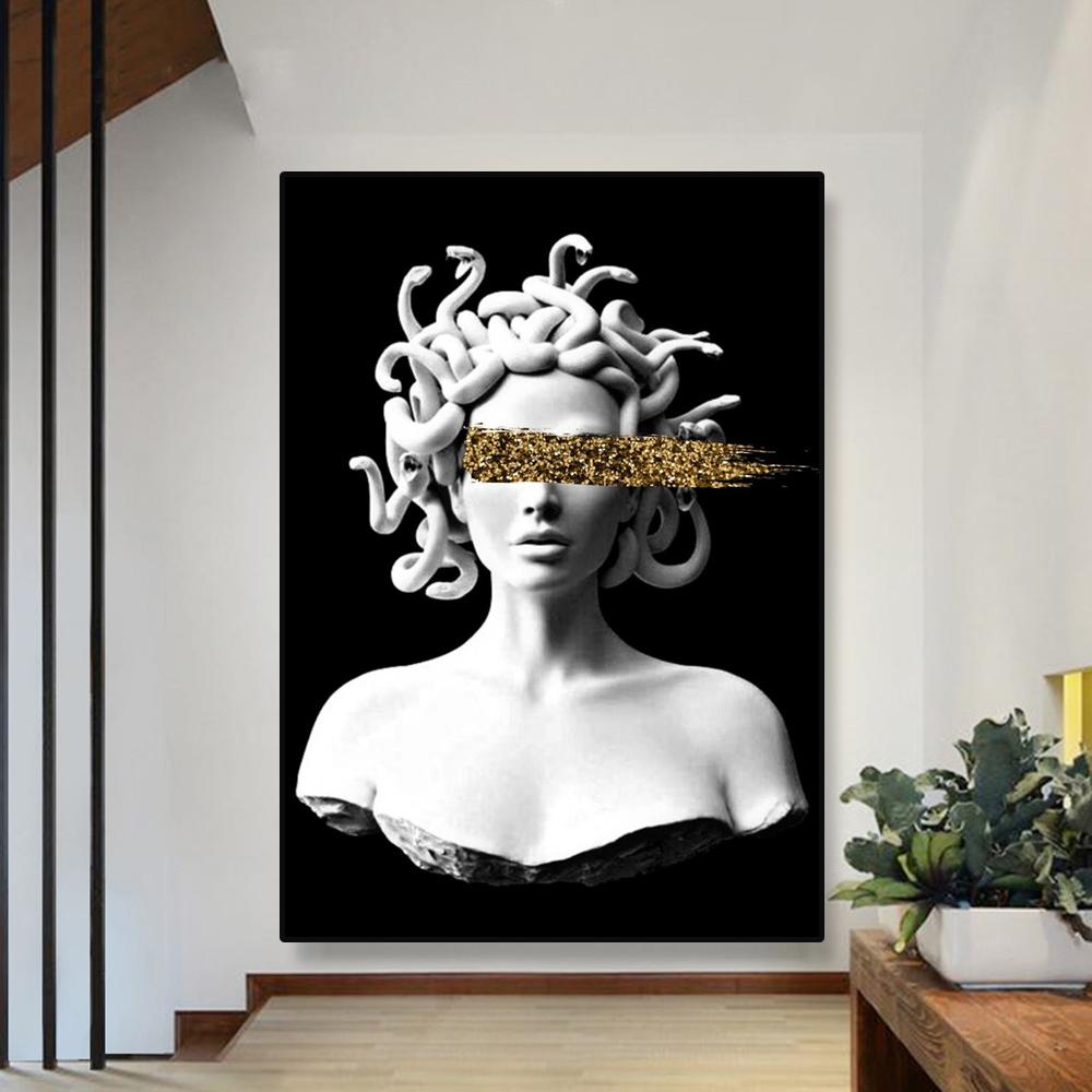 Poster Artistico Medusa di Smeraldo Creature Mitologiche Stampe per Pareti Pittura su Tela Mitologia Greca Moderna per Galleria Decorazioni per la Casa