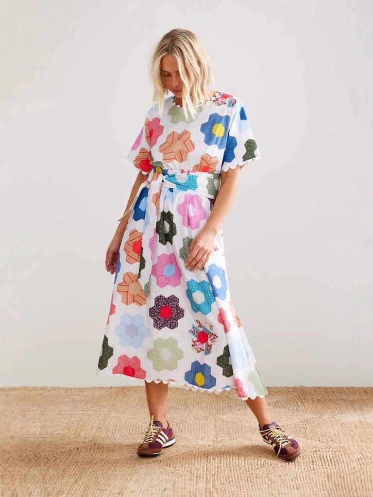 2025 European-American Casual Linen Lace Tie-up Dress
