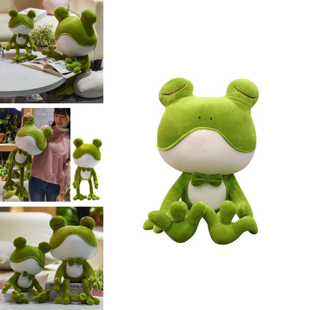 Adorable Soft Plush Frog Stuffed Animal Toy Ideal For Kids Bedtime Cuddly Pillow