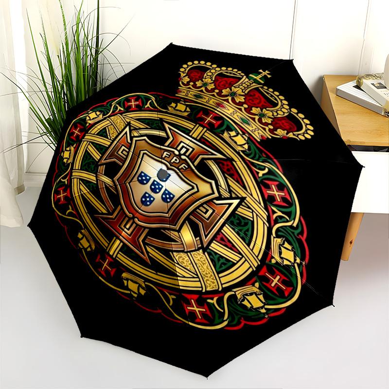 Royal Emblem Design Folding Umbrella Suitable for All Seasons 8 Paraphenoid Bones Sun Umbrella Umbrella Umbrella