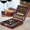 RS09781-SHOP-STORY - Wine Accessories and Chessboard Set In a Gift Box (37 Pieces) Ideal Gift for Wine and Chess Fans