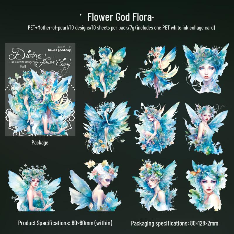 Beautiful Day Sticker Pack: Flower Fairy Theme with God s Flowers - 6 Styles for Journals & Collages