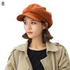 British Style Felt Solid Color Wide Brim Women Beret Winter Warm Peaked Cap Hat
