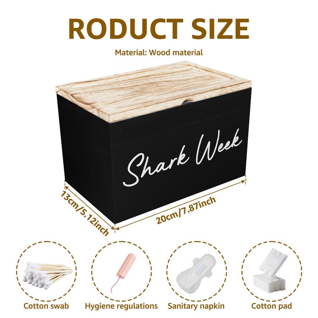 Wooden Tampon Holder 3-Grid Bathroom Cotton Pads Tampon Storage Box Women Girls Desktop Sanitary Pad Napkin Organizer