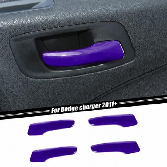 Purple Car Interior Door Handle Trim Cover Decor Shell for Dodge Charger 2011-25