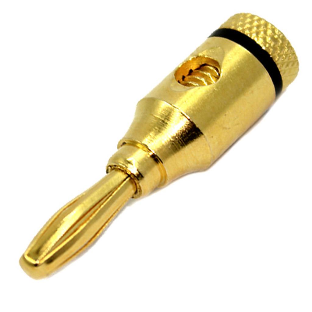 10 Pieces Speaker Banana Plugs Open Screw Type Home Theater Audio Jack Connector 24K Gold Plated Plugs Easy to Use