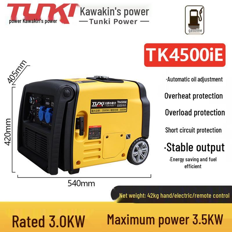 Silent 2kW/3kW Portable Inverter Gasoline Generator for RV and Outdoor Camping, 220V Handheld