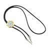 Western Bolo Tie Necklace with Black Cord and Metal Pendant, 31.89in Neckwear Accent for Daily Shirt Styling and Wear