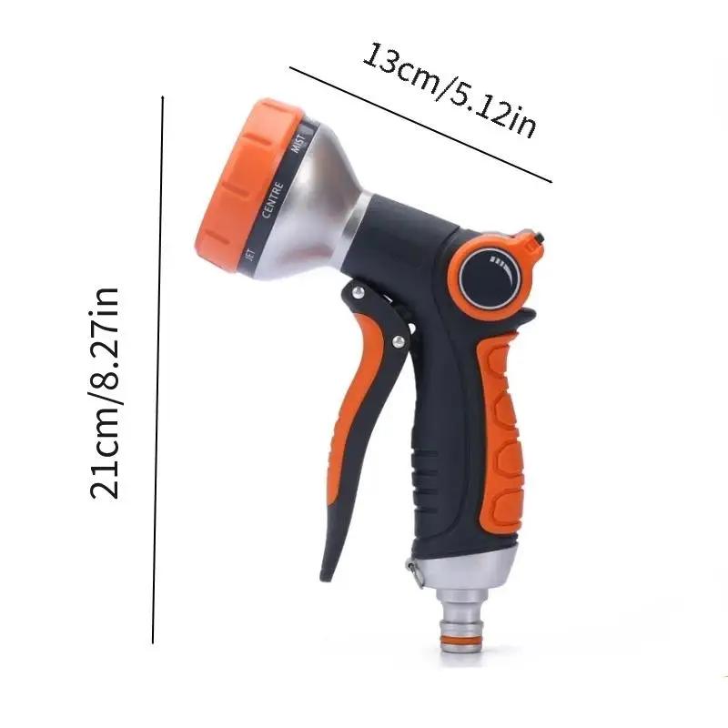 Portable High-Pressure Garden Water Gun Adjustable Sprinkling Mode Garden Spray Gun High-Pressure Nozzle Gardening Supplies
