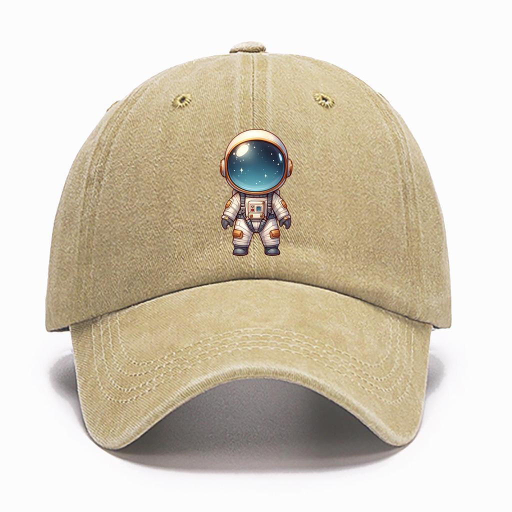 Chic Astronaut Print Women's Baseball Cap - Adjustable, Lightweight Cotton Sun Hat For Golf & Outdoor Activities, One Size Fits All