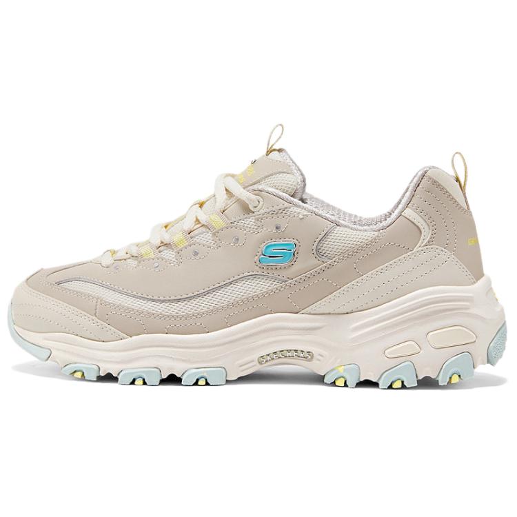 Skechers DLites Fabric Synthetic Leather Comfortable Breathable Shock Absorption Supportive Lightweight Increased Height Low Top Dad Shoes 150555-NTMT 35