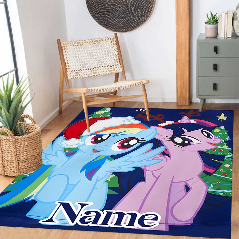 Little Pony (16) Customize your name rug, office chair cushion, home bedroom living room gift.
