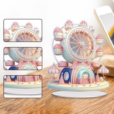 Acrylic Special Shape Wings Rose Desktop Diamond Art Kits Rhinestones Desktop Ornaments 5D DIY Diamond Art Tabletop Decorations