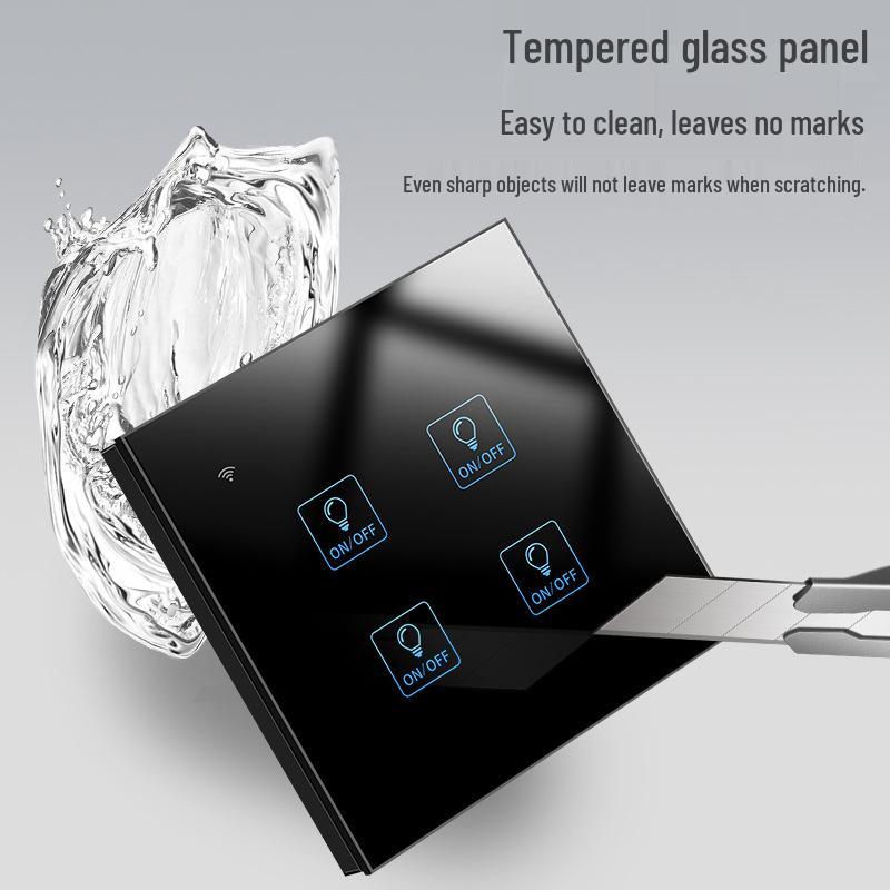 Zhengshang C3 Graffiti Smart WiFi Switch: Wireless Voice Panel, EU Standard, Compatible with Alexa & Google Assistant.