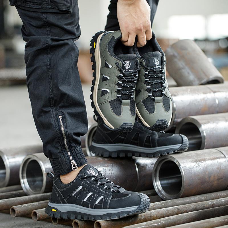 Steel Toe Safety Shoes Men, Anti-Puncture Anti-Smash Non Slip Industrial Work Boots Protection Heavy Industryc Boots