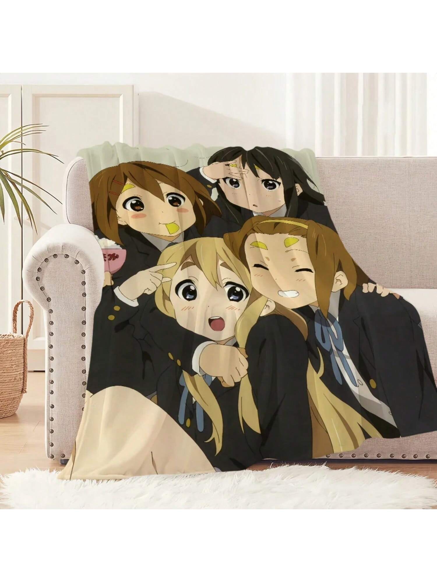 

Animation K On Cute Blanket Soft Comfortable Nap Plush Suitable For Iiving Room Office Bedroom Birthday Home Gift 75X95CM серый