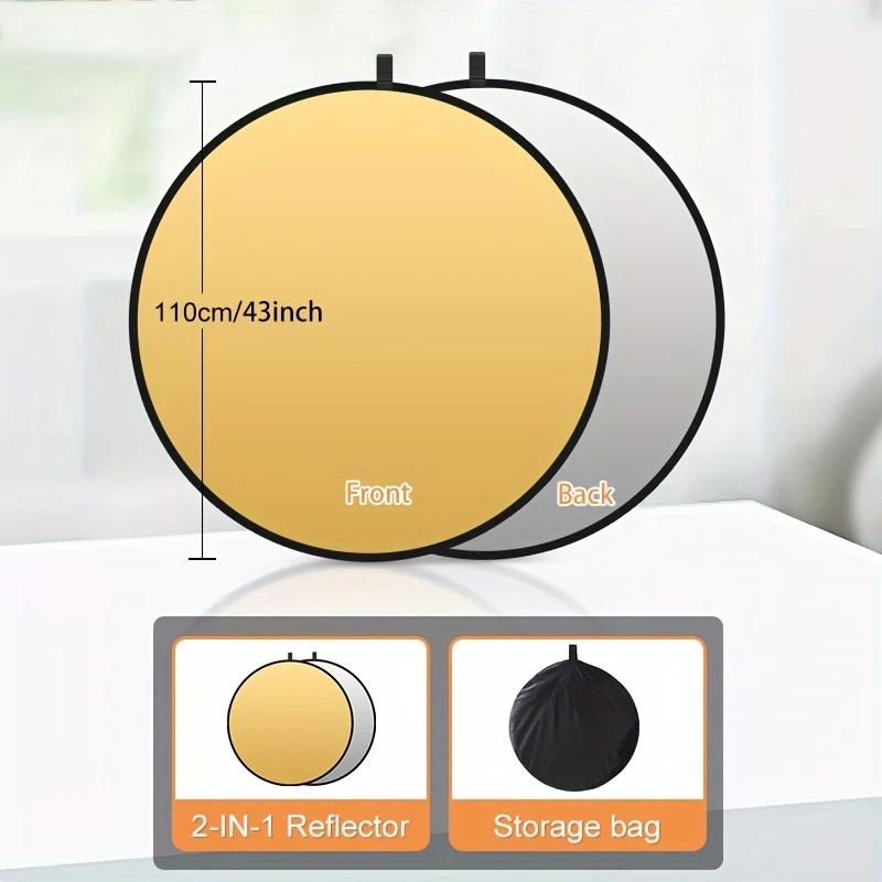 5-in-1 Video Light Panel - Enhance Video, Live Streaming And Photography With A Soft Fill Light With A Foldable Reflector