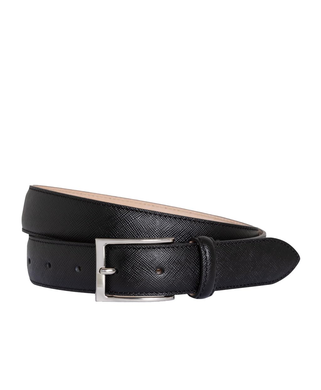 [Brooks Brothers] Brooks Brothers Pebble Leather Silver Buckle Dress Belt 100205920 Black 34 inch
