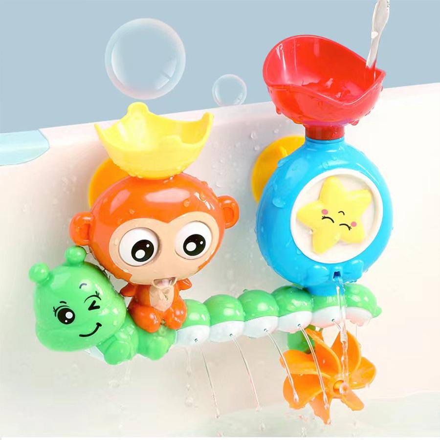 Monkey Spinning Bath Toy with Shower Spray for Water Play