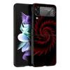 Black Red Ripple Art Hard PC Phone Case For Samsung Galaxy Z Flip 7 6 5 4 Black Cover For Galaxy Z Flip 3 Foldable Fundas Shell