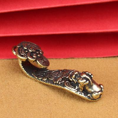 Porte-clés de voiture Ruyi Pixiu en laiton massif véritable pour hommes et femmes, pendentif porte-clés porte-bonheur portable