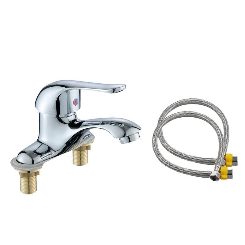 Classic Double-Hole Brass Bathroom Sink Faucet
