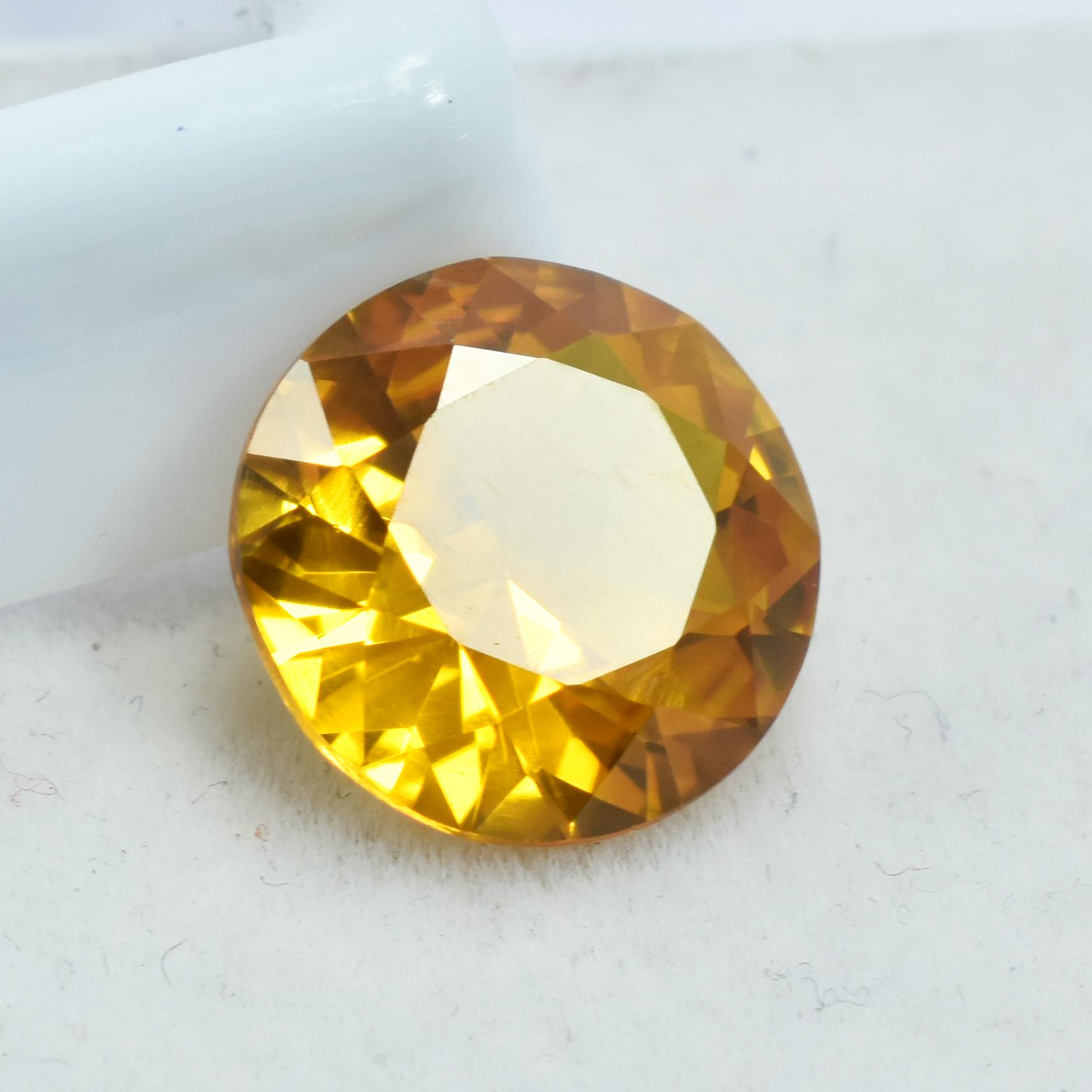 

Round Cut 6.00 Ccrat NATURAL Sapphire CERTIFIED Stunning Yellow Loose Gemstone. SU-987 11.5 mm approx жовтий