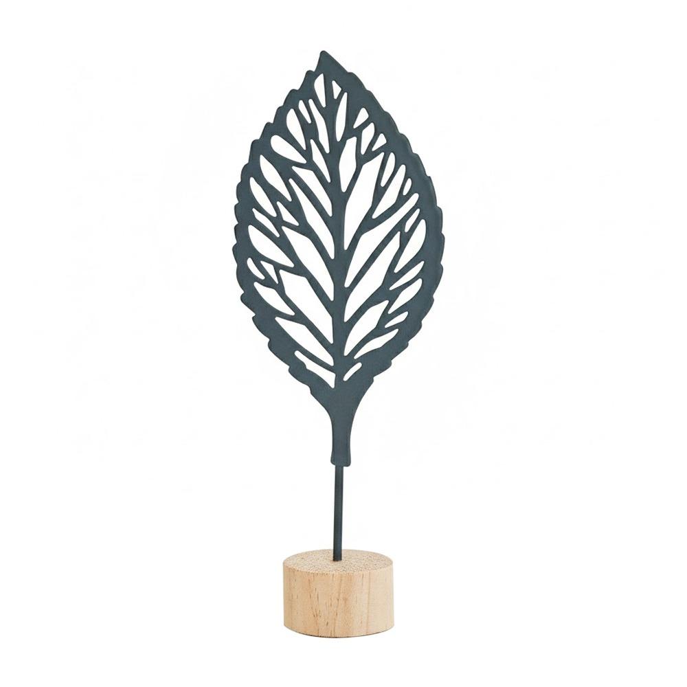 Gold Grey Iron Art Leaves Figurine Metal Ironwork Desktop Ornament  Home Decoration