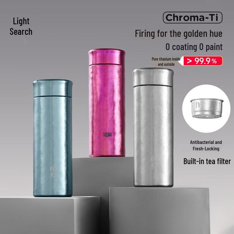 Pure Titanium Vacuum Insulated Business Travel Mug