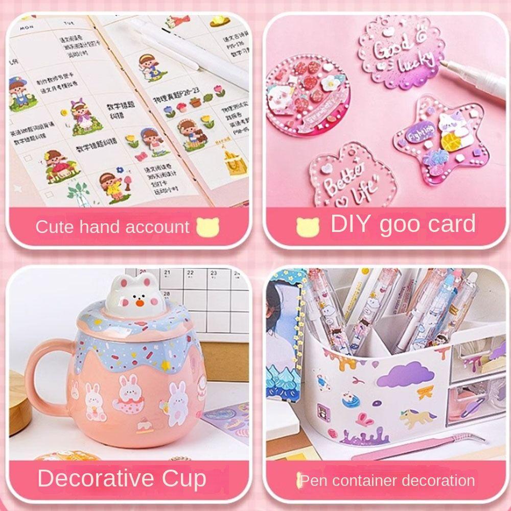 20Pcs No Repeat Water Cup Stickers Waterproof Scrapbooking Stickers  Campus Students Decoration