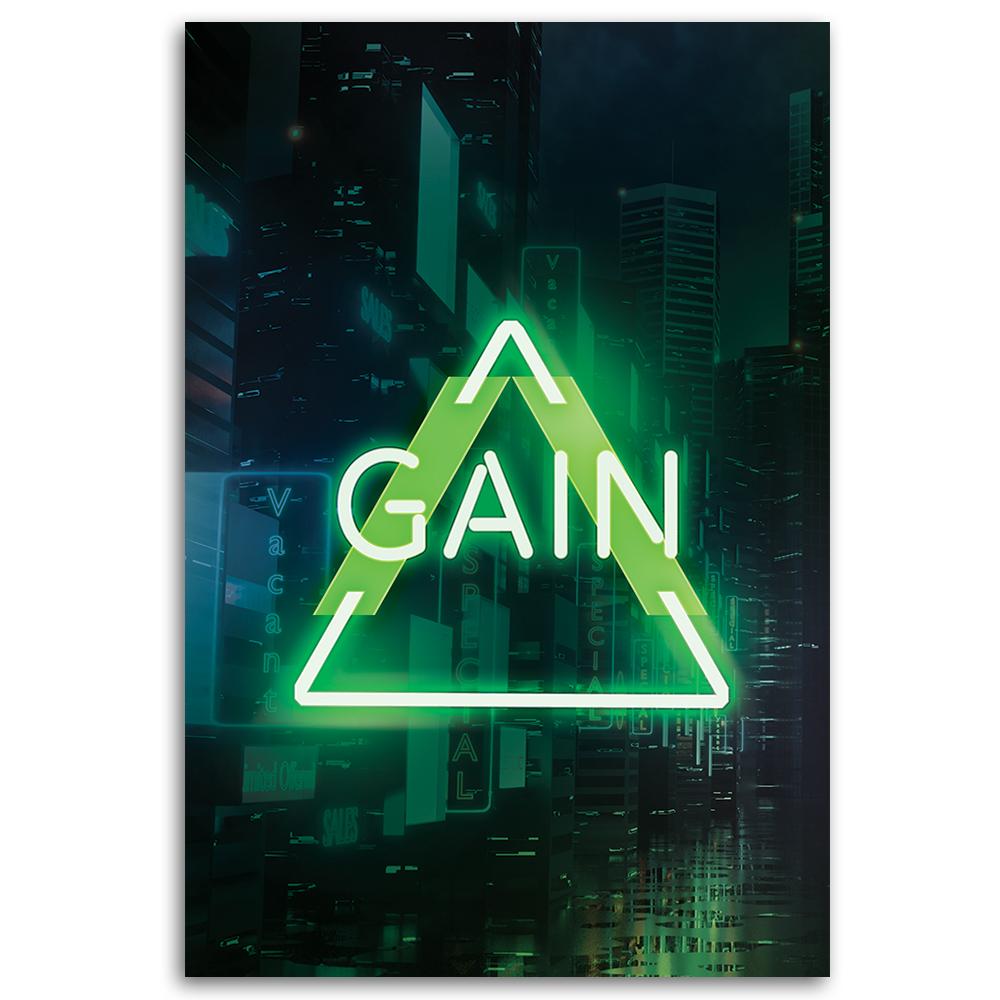Canvas Print, Green Lettering GAIN