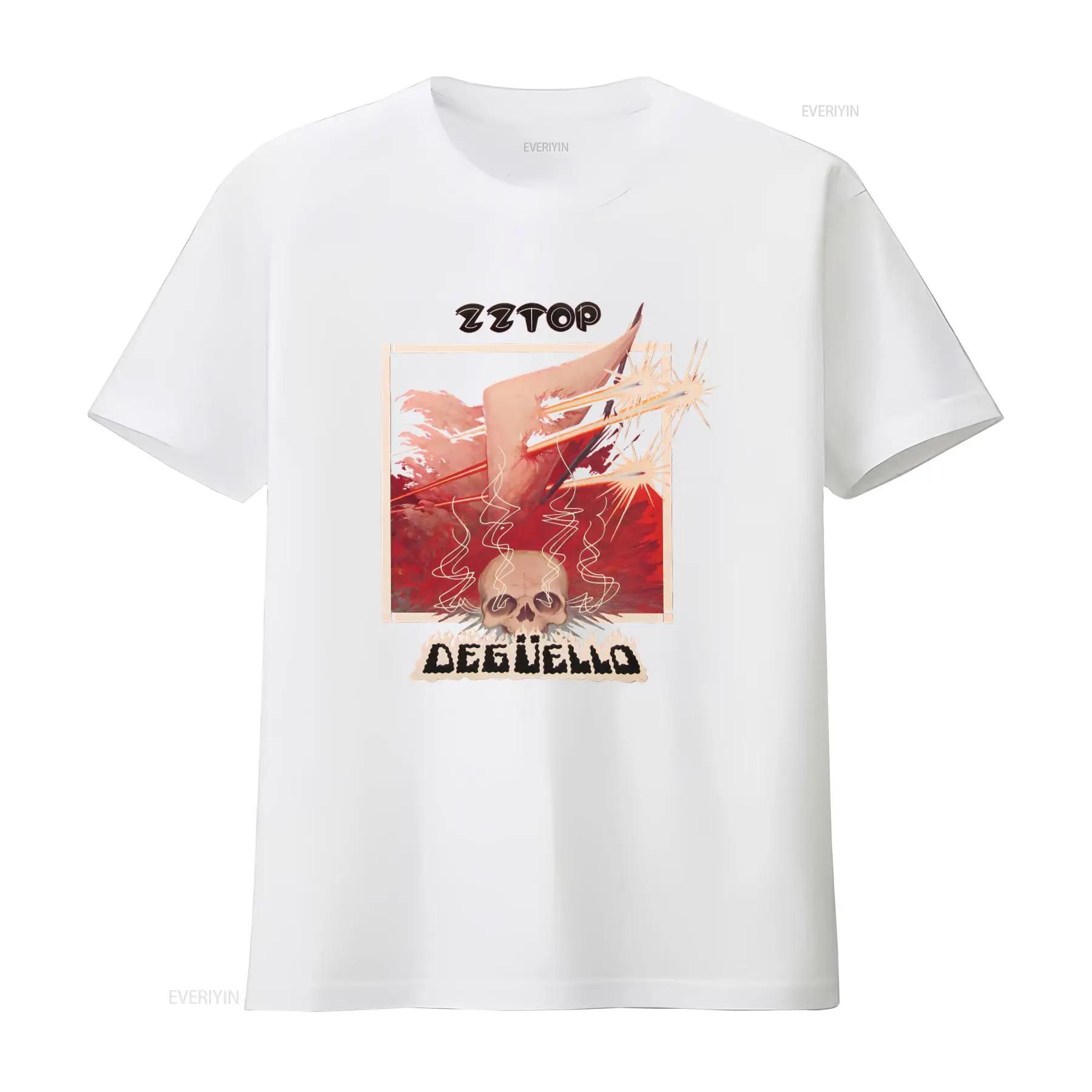 ZZ Top Deguello Cover Mens Licensed Rock Band T Shirt Sport Red Skull Laser Design vintage Washed Top For Everyday Wear S разноцветный