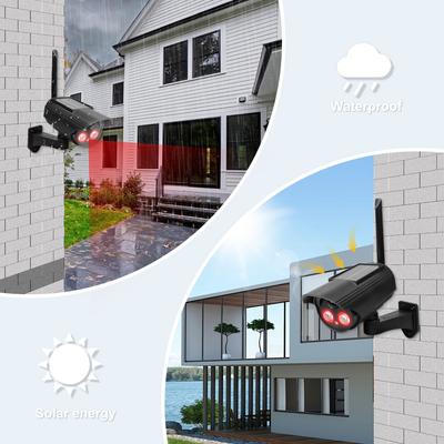 Câmera Falsa Solar Externa à Prova d'Água Segurança CCTV Vigilância Simulação Câmera Dummy LED Vermelho Piscando Sem Fiação Necessária