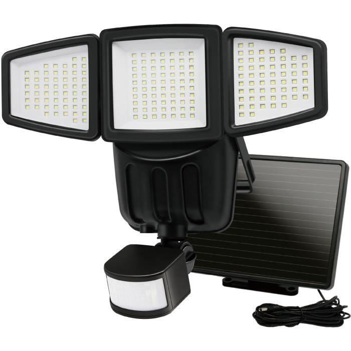 Solarstrahler 3 Köpfe GALIX G4442 - 1500 Lumen - 182 LED SMD - Automatikmodus oder Dauerbetrieb