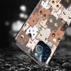 Cute Cat Black Case For Apple Iphone 11 13 12 Mini 14 Pro Max Xr 7 8 +Se 2020 Xs 6 6s Plus 5 5s Silicone Phone Cover Cartoon