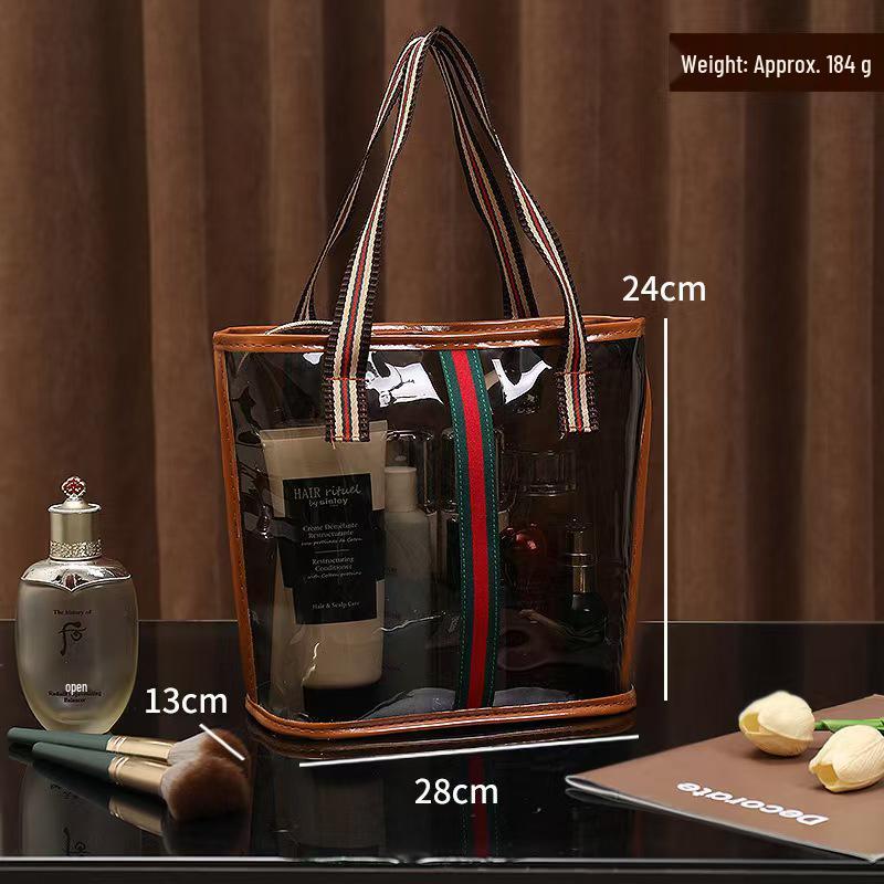 High-Capacity Waterproof Travel Toiletry Bag - Transparent and Portable