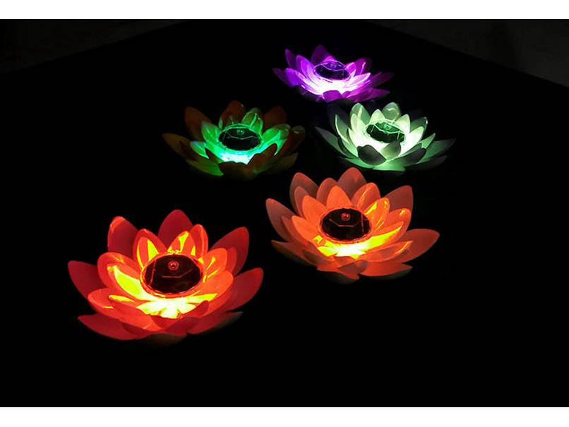 Solar LED Floating Lotus Light for Outdoor Pools and Courtyards