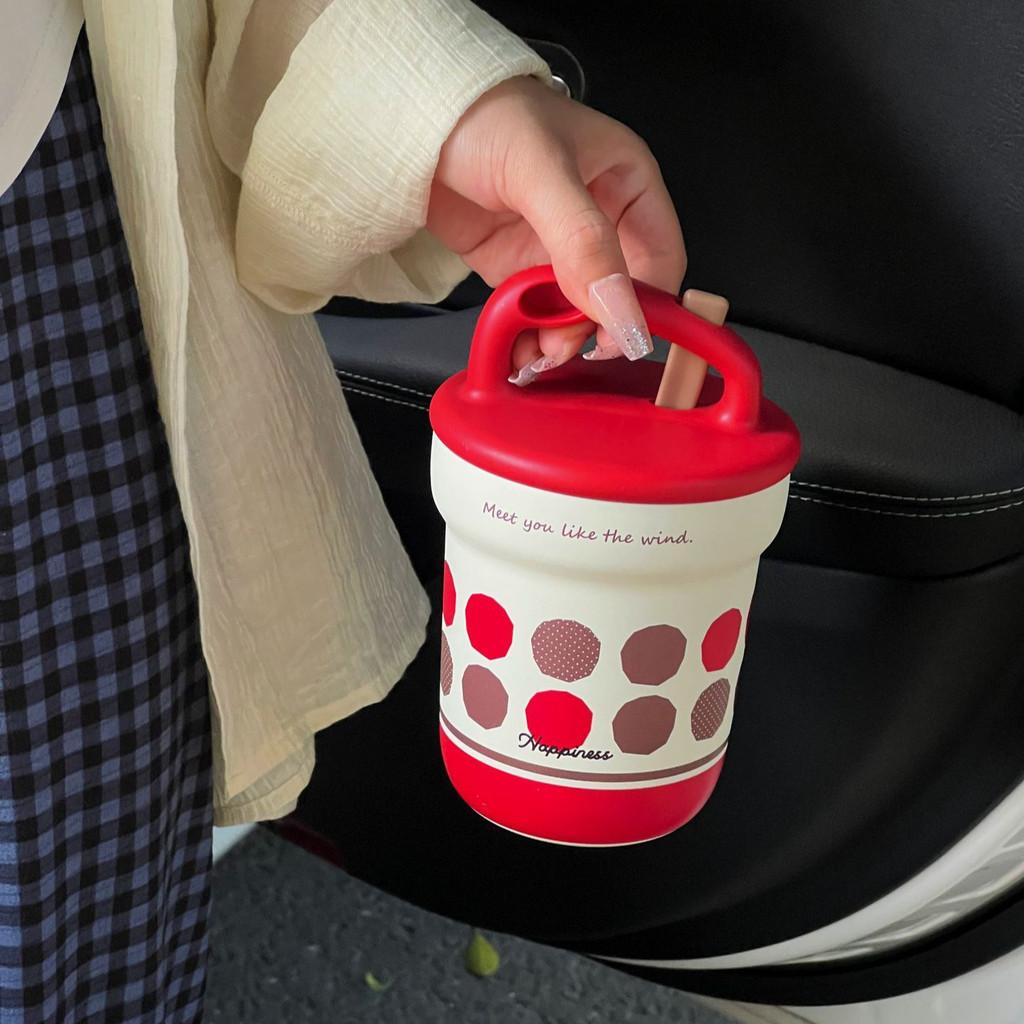 Ceramic Inner Insulated Travel Mug With Portable Design For Women And Couples