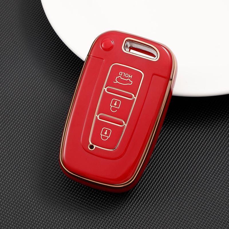 Hyundai Elantra 12th Gen, ix35, Sonata 8 Key Cover - Drop-Proof Protection with Full Shell and Buckle.