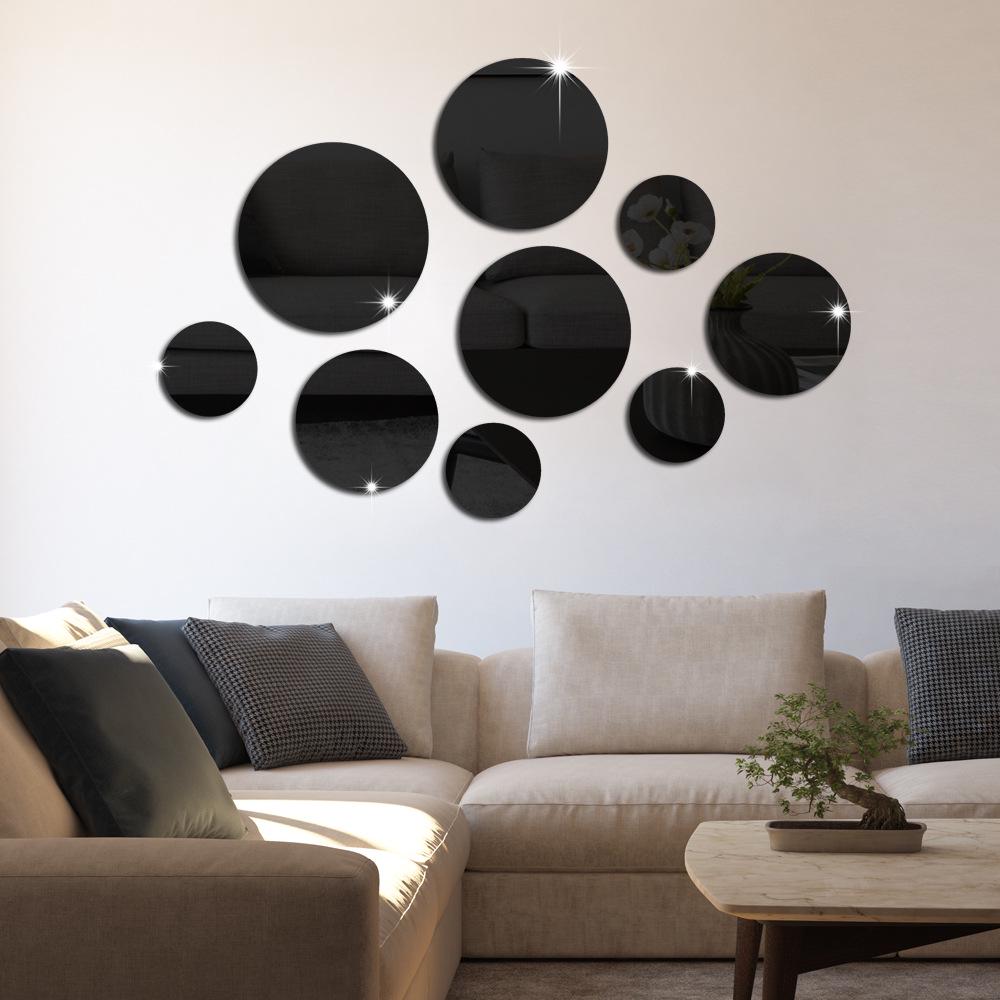 JM3246 3D Round Acrylic Wall Mirror Stickers for Living Room & Bedroom Decor