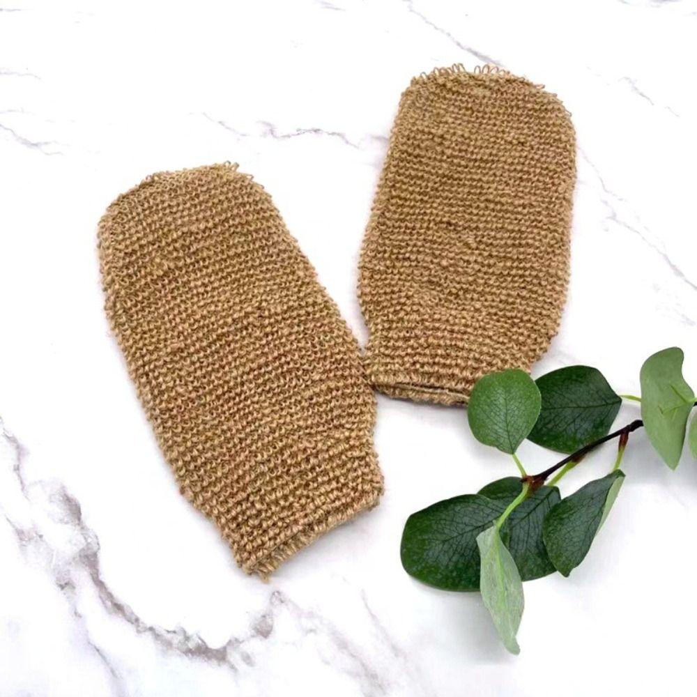 Natural Jute Exfoliating Gloves Deep Cleanse Bath Towel Bath Massage Gloves Spa Treatment