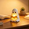 Sød spøgelse der læser bog lampe, 3D Halloween spøgelse natlys, Varm oplyst spøgelsesstatue til indendørs hjem pejs hylde bord dekoration