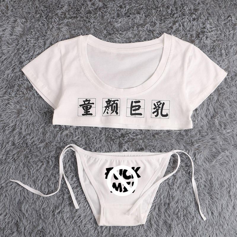 Roupa interior feita à mão com meio peito sexy fofa infantil roupa interior sutiã de algodão estampado conjunto de calcinhas de roupa interior super curta