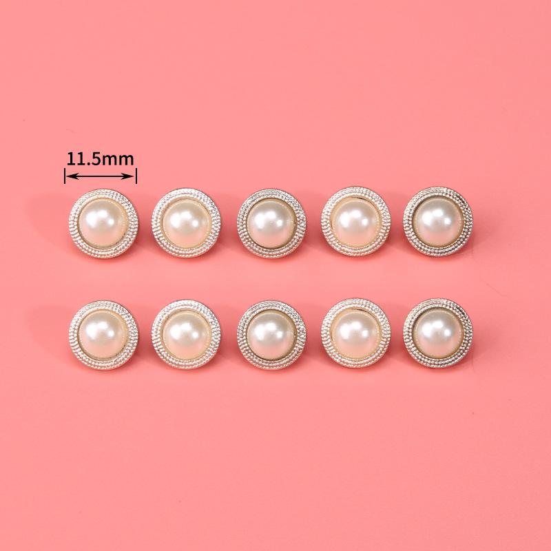 Pearl Button Versatile Round Shirt Button Top Cardigan Shirt Delicate Button Women'S Clothing Decoration